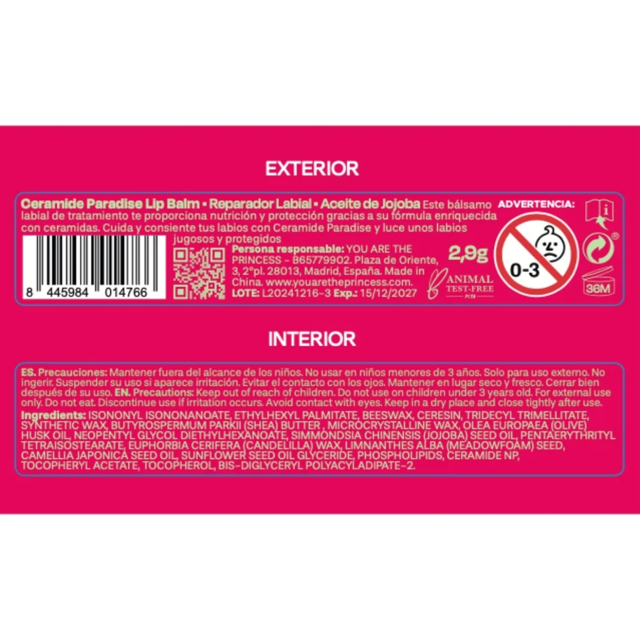 Oh My Lips Ceramide Paradise Lip Balm Bálsamo para os Lábios