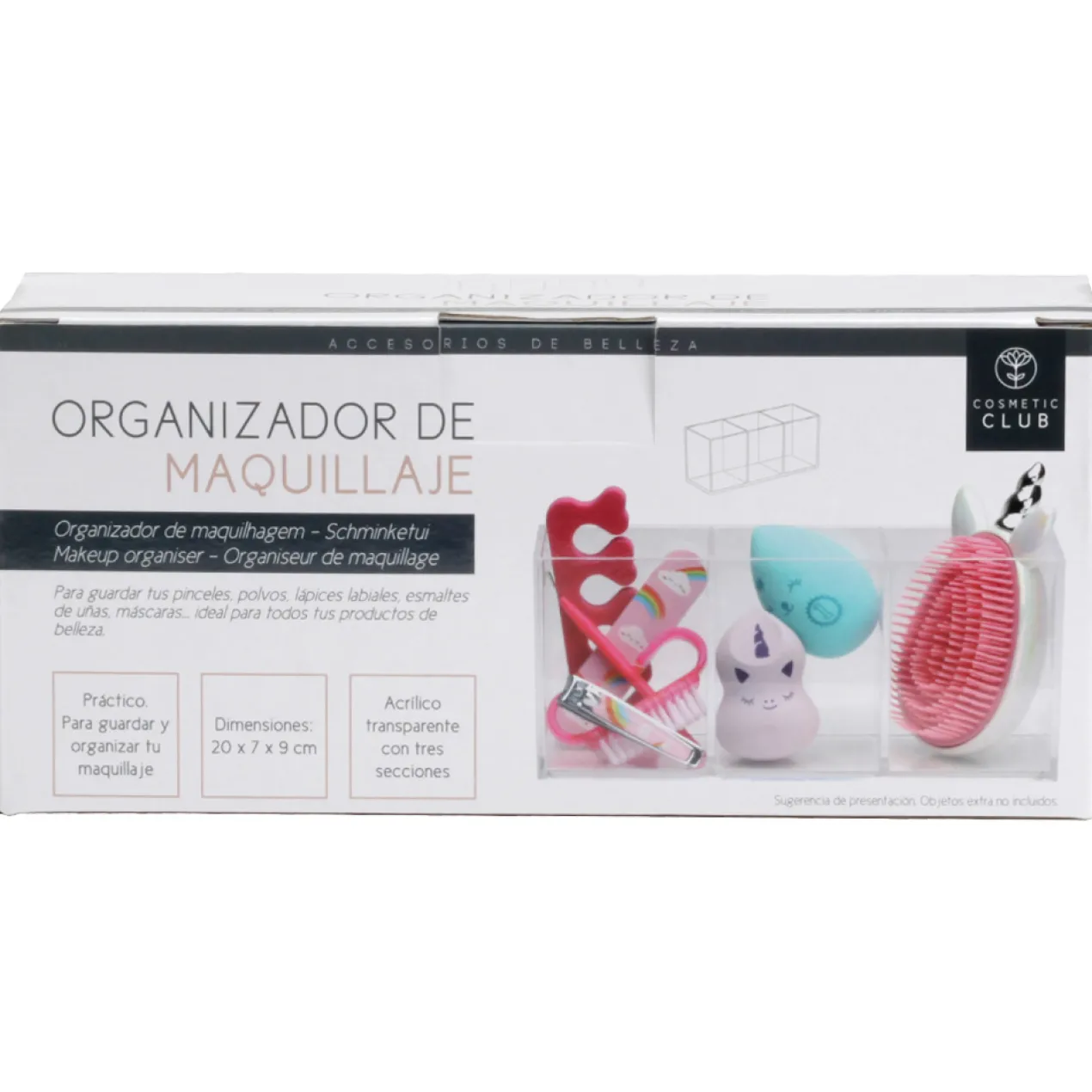 Organizador de Maquilhagem Três Compartimentos