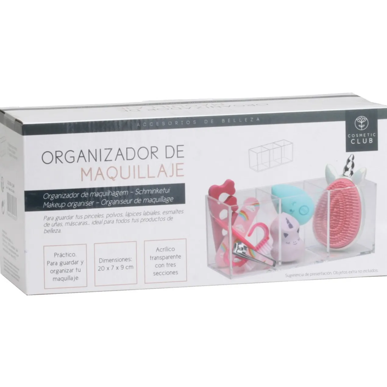 Organizador de Maquilhagem Três Compartimentos