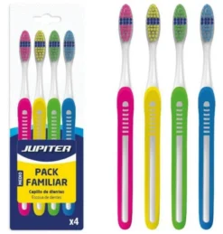 Pack Escovas de Dentes Neon Familiar 4 Cores