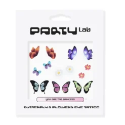 Party Lab Butterfly & Flowers Eye Tattoo