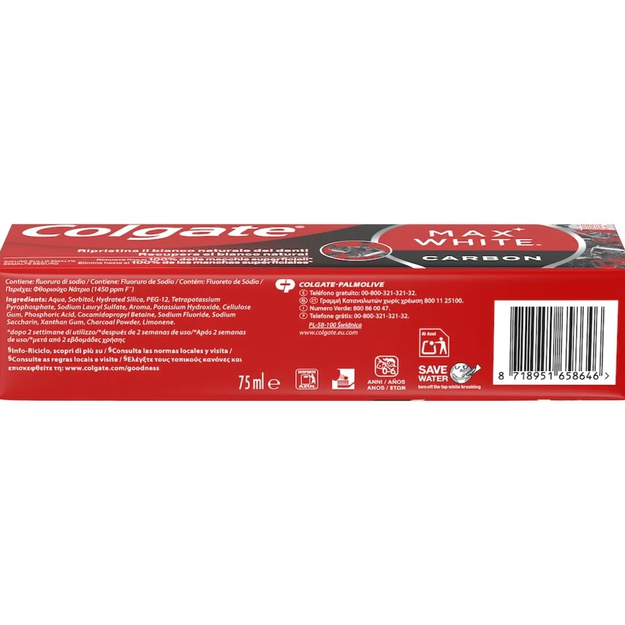 Pasta de Dentes Max White Carvão