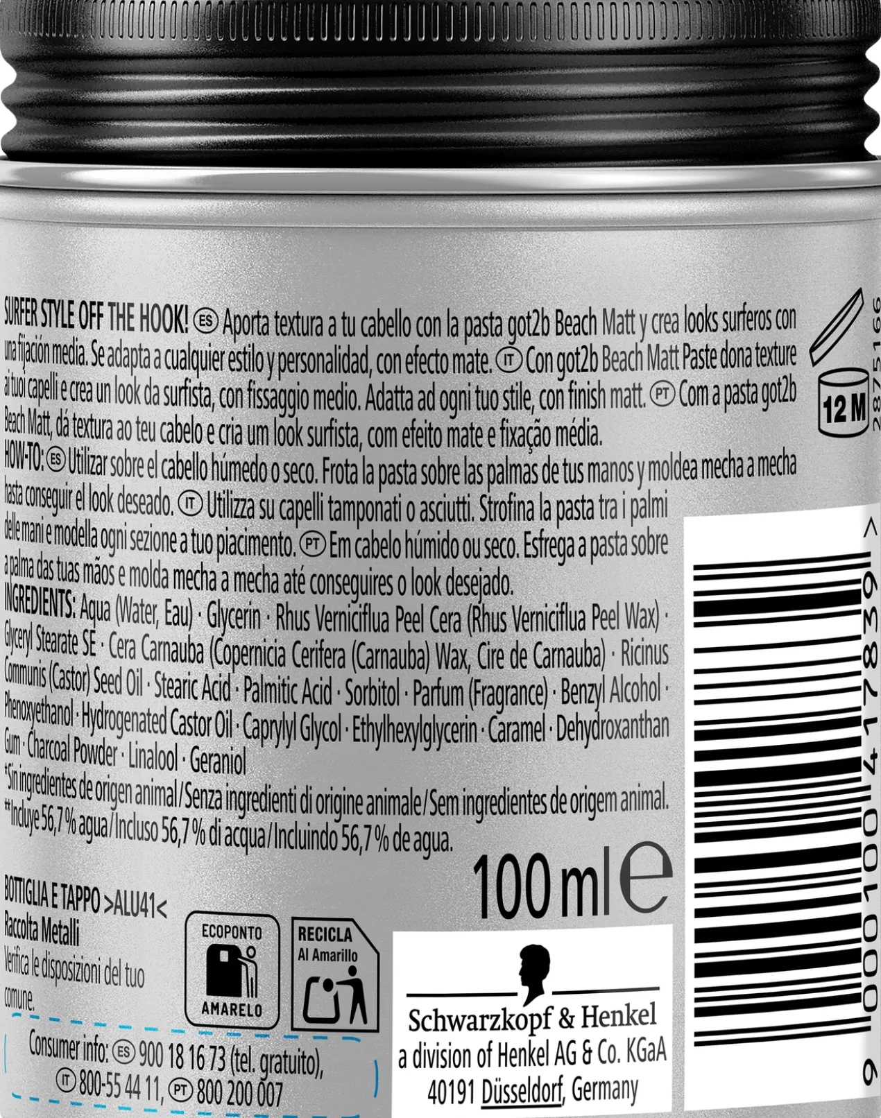 Pasta Fixadora de Penteado Beach Matt Paste