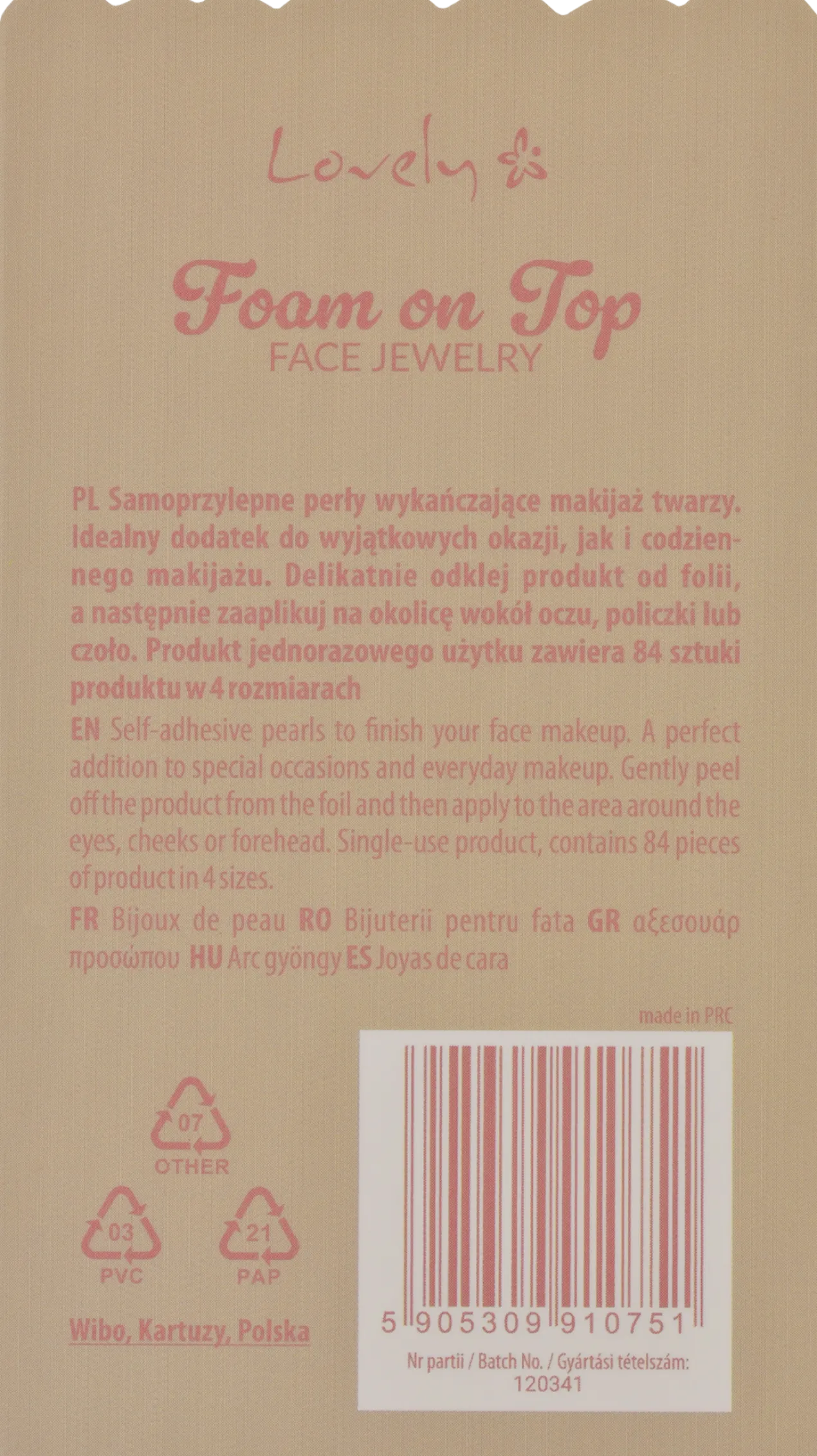 Pedras Autocolantes Faciais Foam On Top