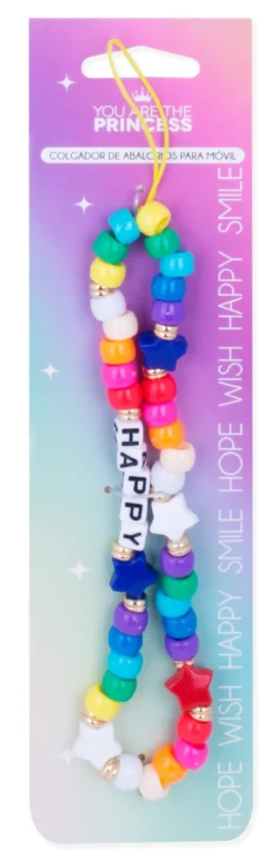 Pendente de Contas para Telemóvel Happy