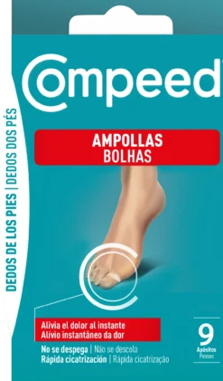 Pensos para bolhas nos dedos dos pés