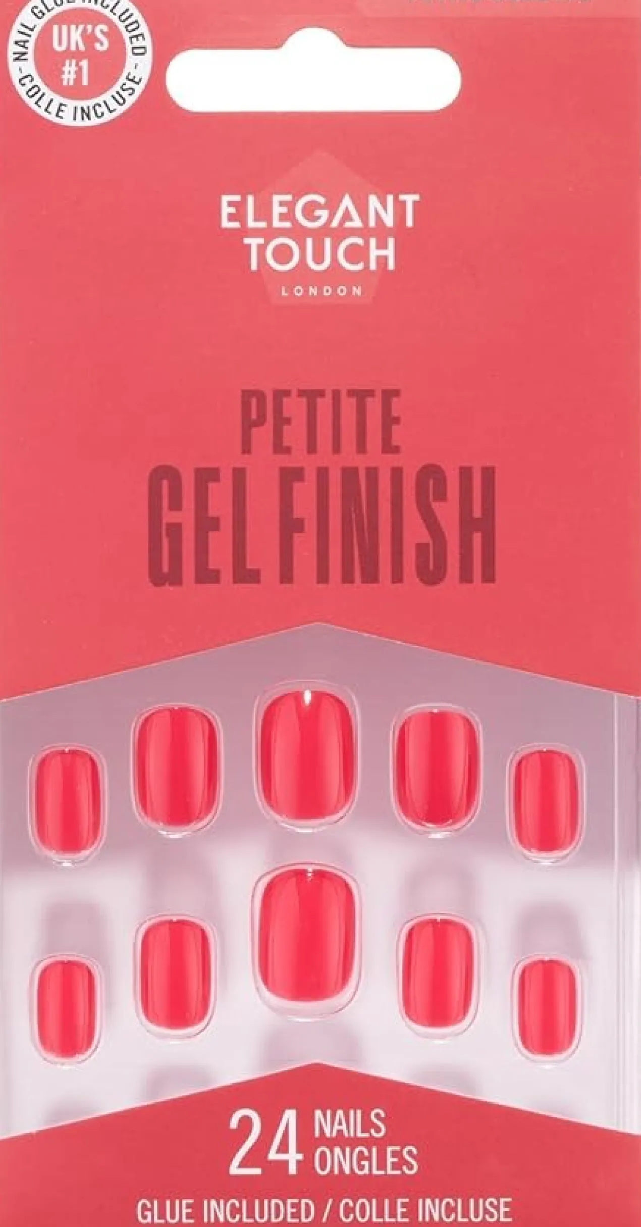 Petite Gel Finish Bitten Strawberry Unhas Postiças