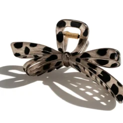 Pinça Laço com Padrão Animal Print