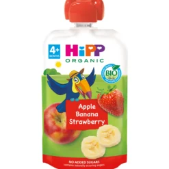 Pouche 100% Frutas: Banana, Maçã e Morango BIO