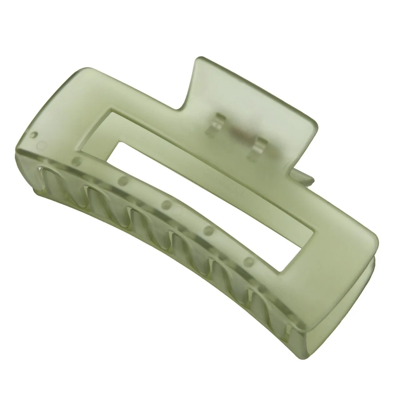 Prendedor Retangular Verde Transparente