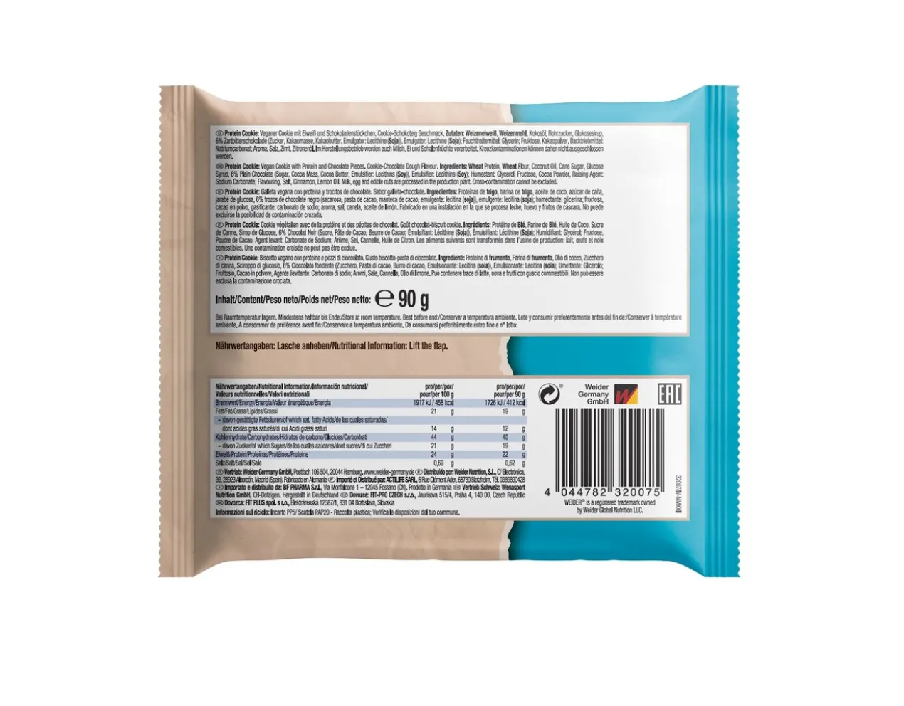 Protein Cookie American Cookie Dough Snack de proteínas