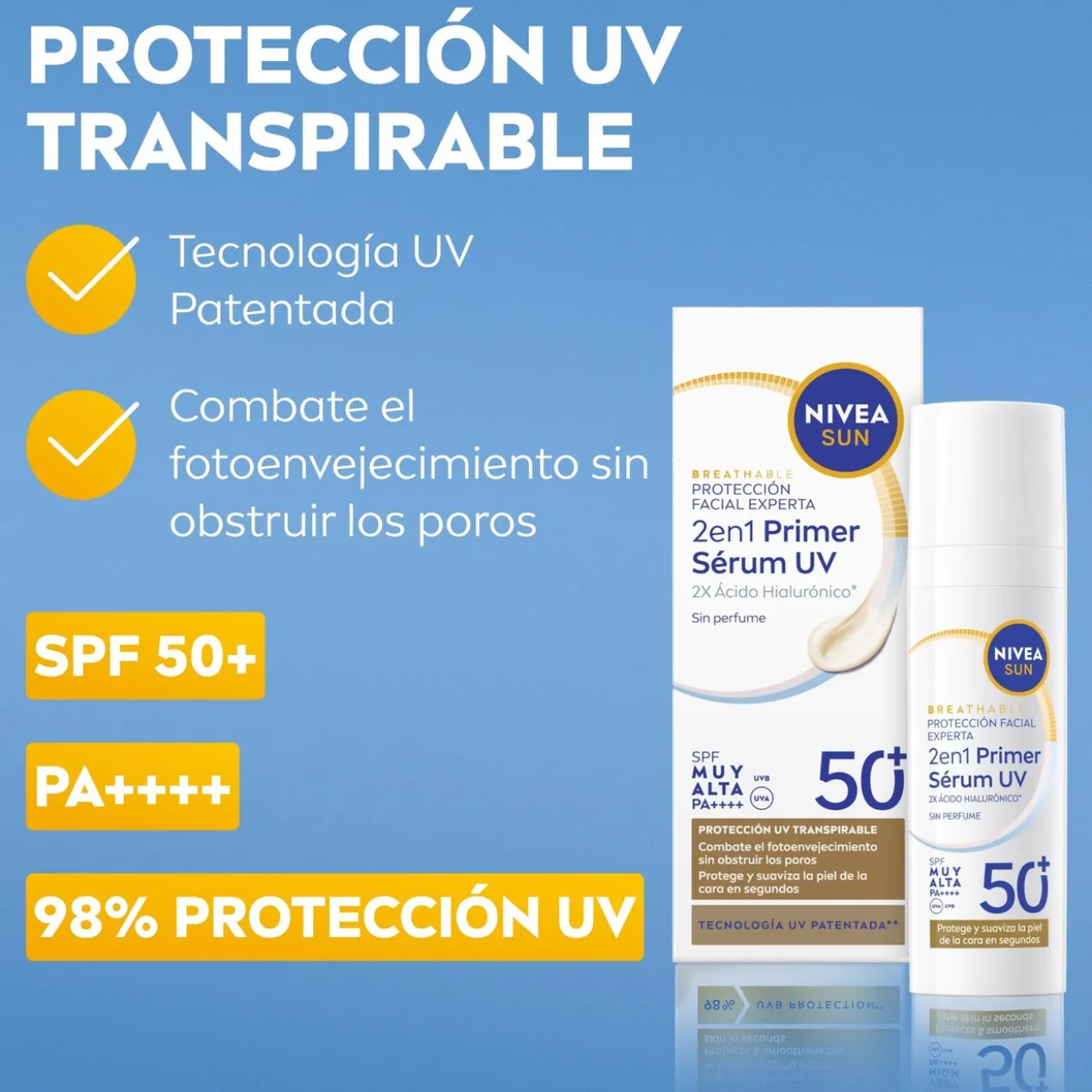 Protetor Facial 2 em 1 Primer Sérum UV Diário SPF 50+