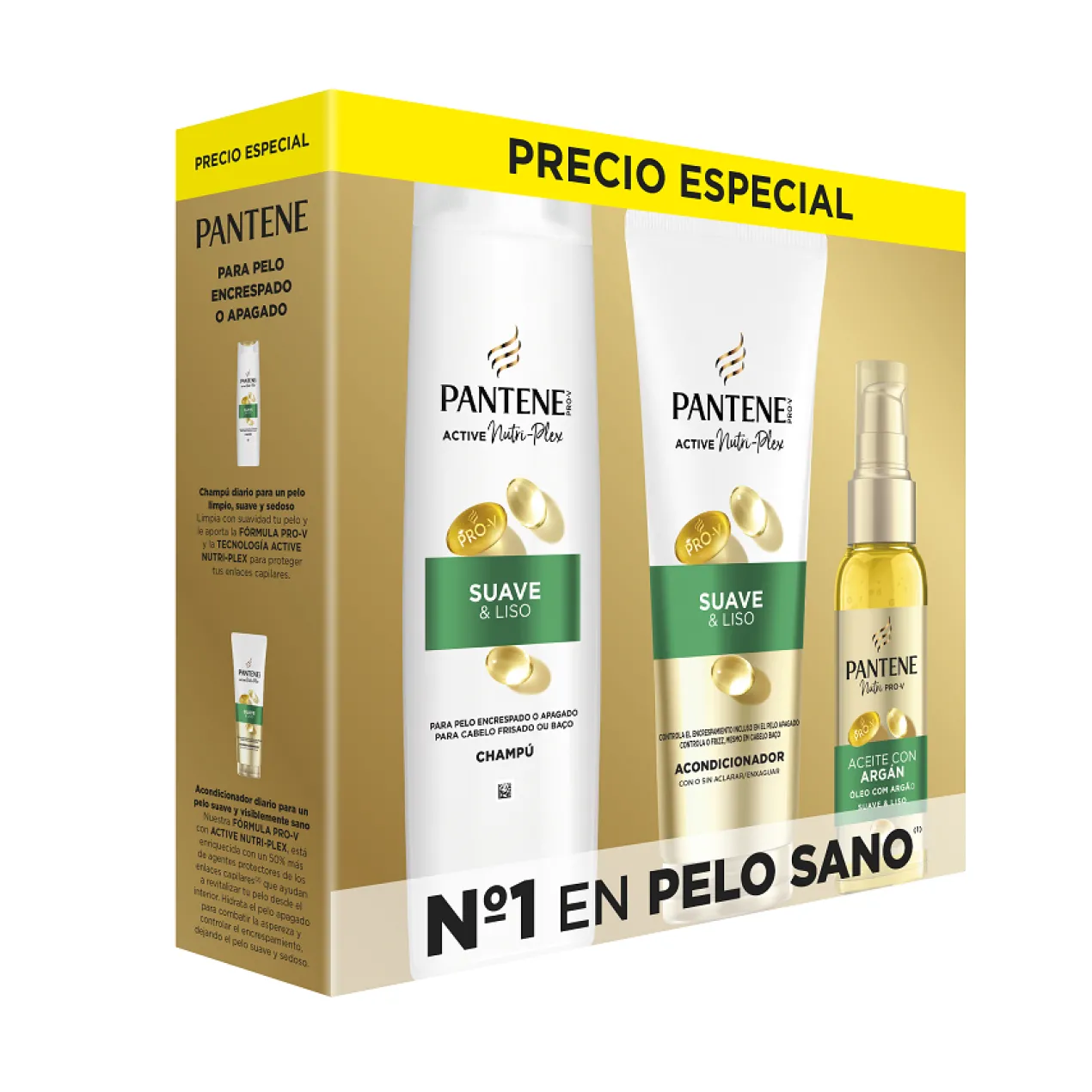 Pro-V Suave & Liso Champô 325ml + Amaciador 220ml + Óleo 100ml
