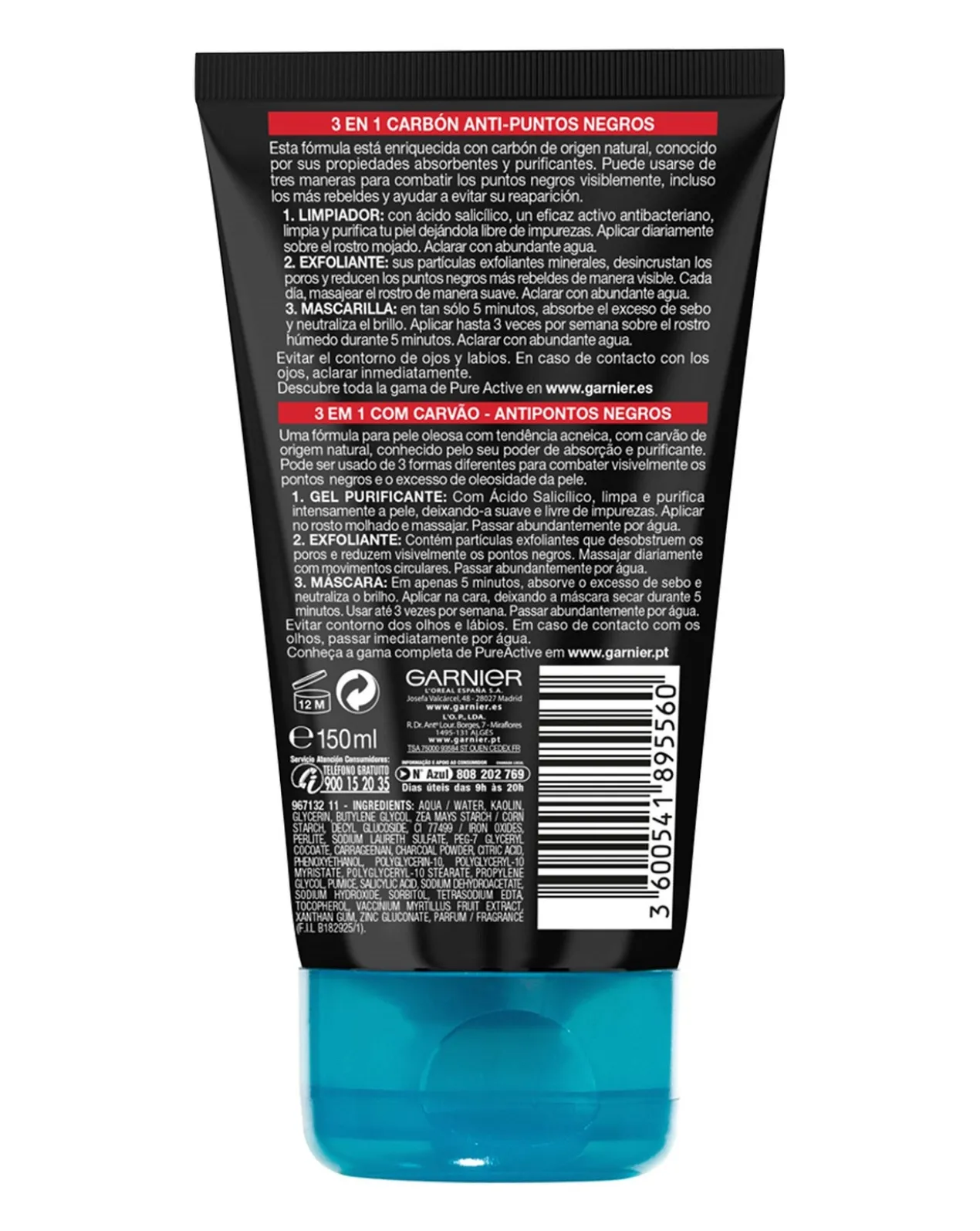 Pure Active Limpeza 3em1 Carvão