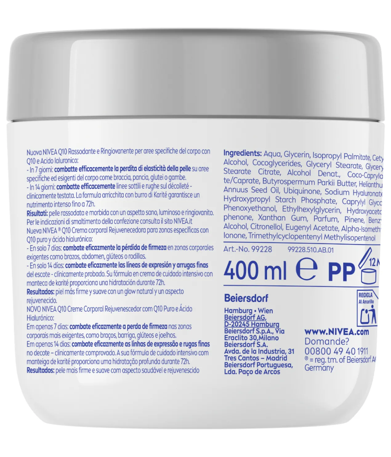 Q10 Creme Corporal Refirmante e Rejuvenescedor