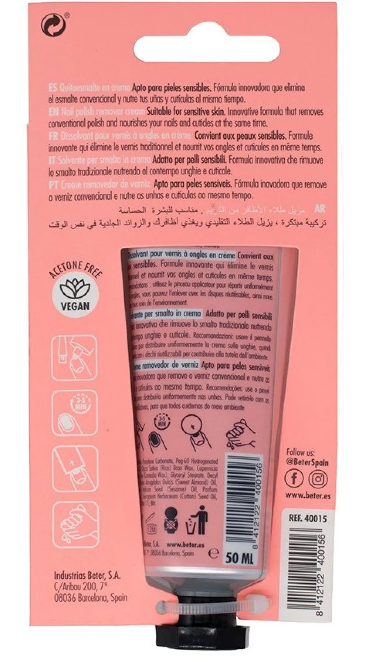 Removedor de Verniz em Creme Nail Care