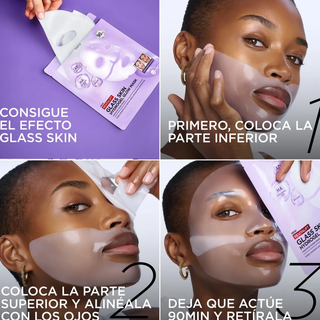 Revitalift Filler Glass Skin Máscara Facial de Hidrogel Iluminadora