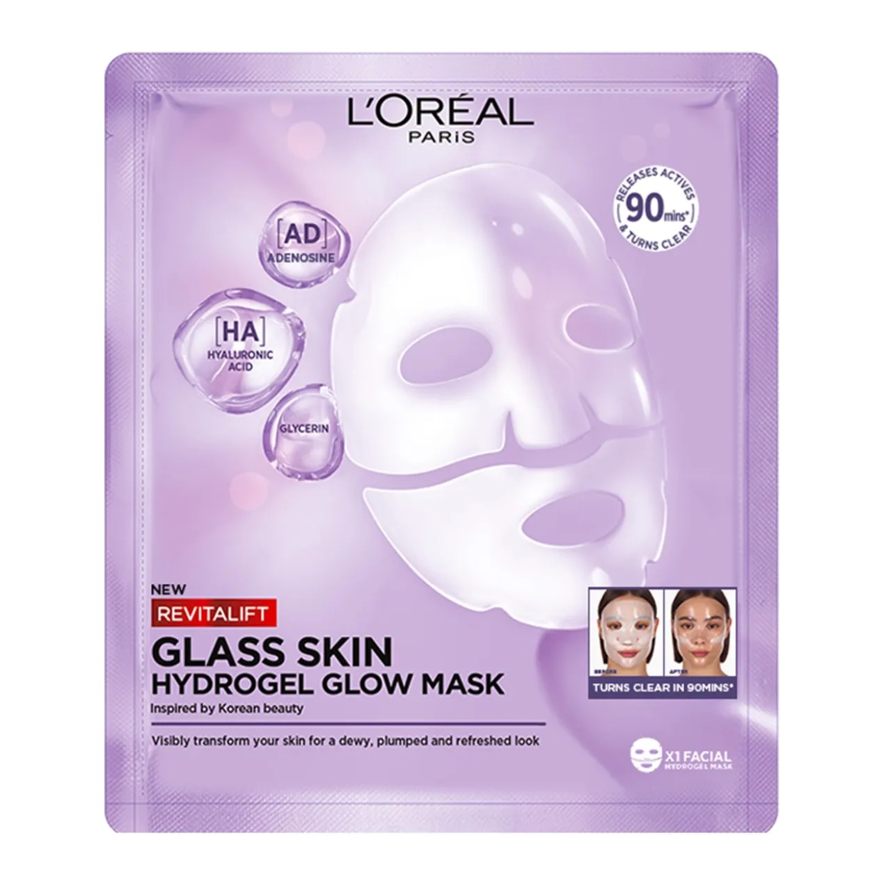 Revitalift Filler Glass Skin Máscara Facial de Hidrogel Iluminadora