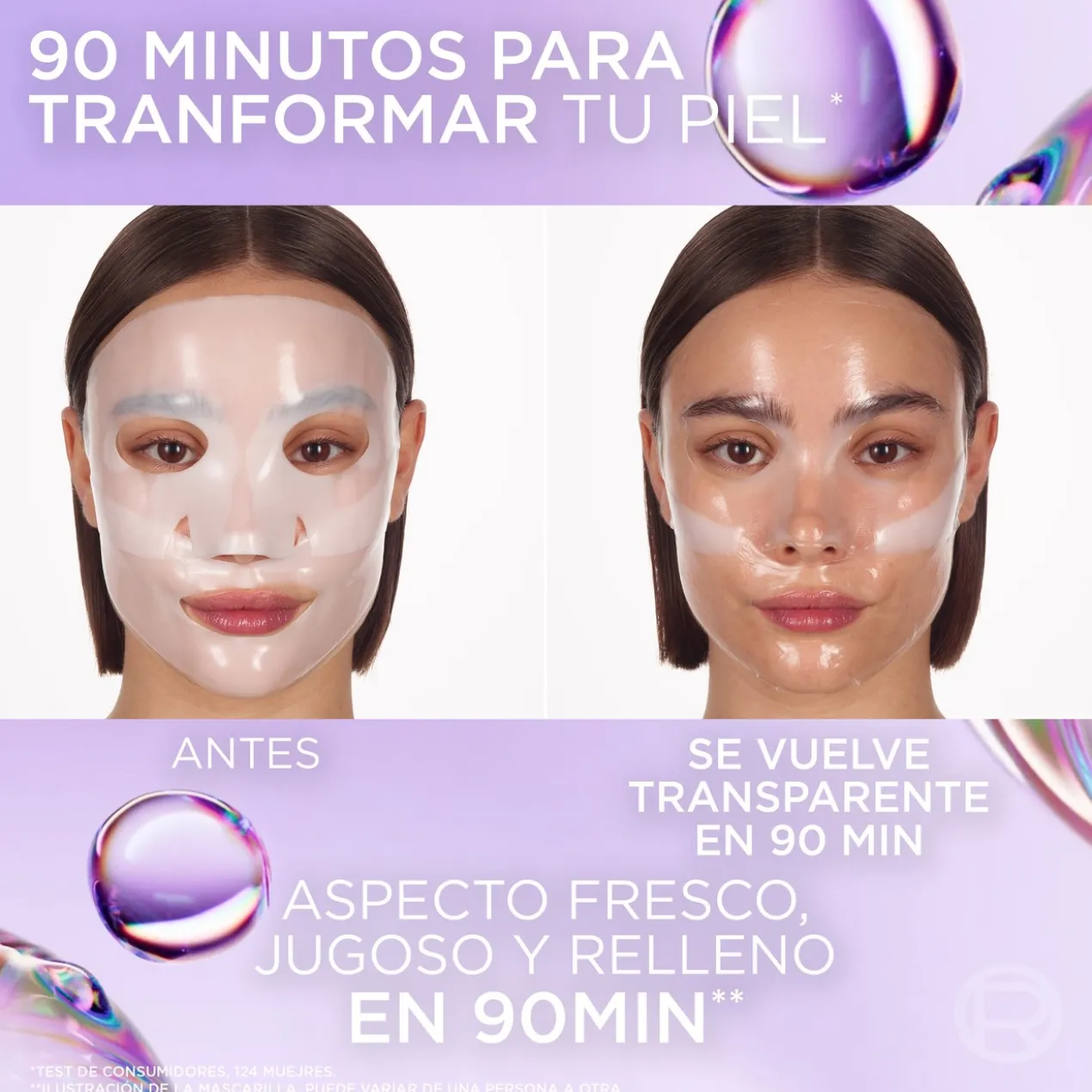 Revitalift Filler Glass Skin Máscara Facial de Hidrogel Iluminadora