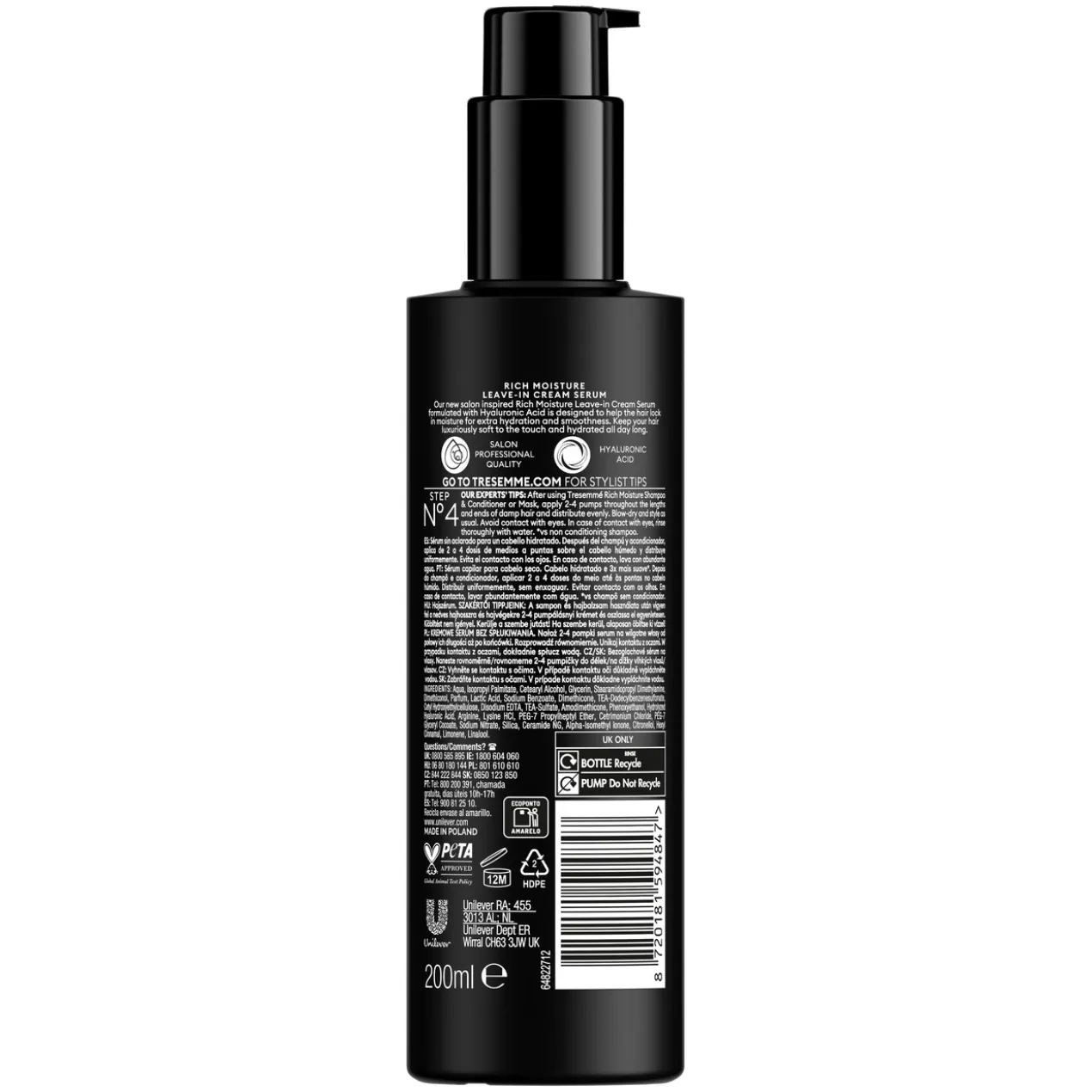 Rich Moisture Leave-In Cream Serum Capilar Hidratante