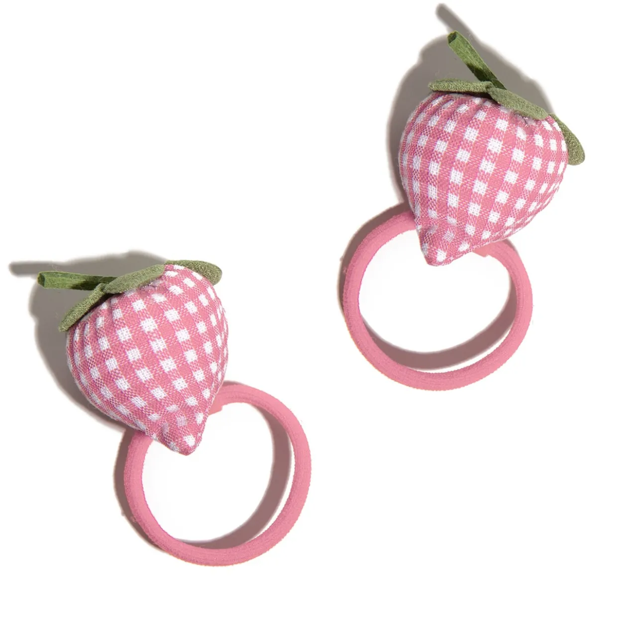 Set 2 Elásticos de Cabelo Morango Acolchoado Gingham