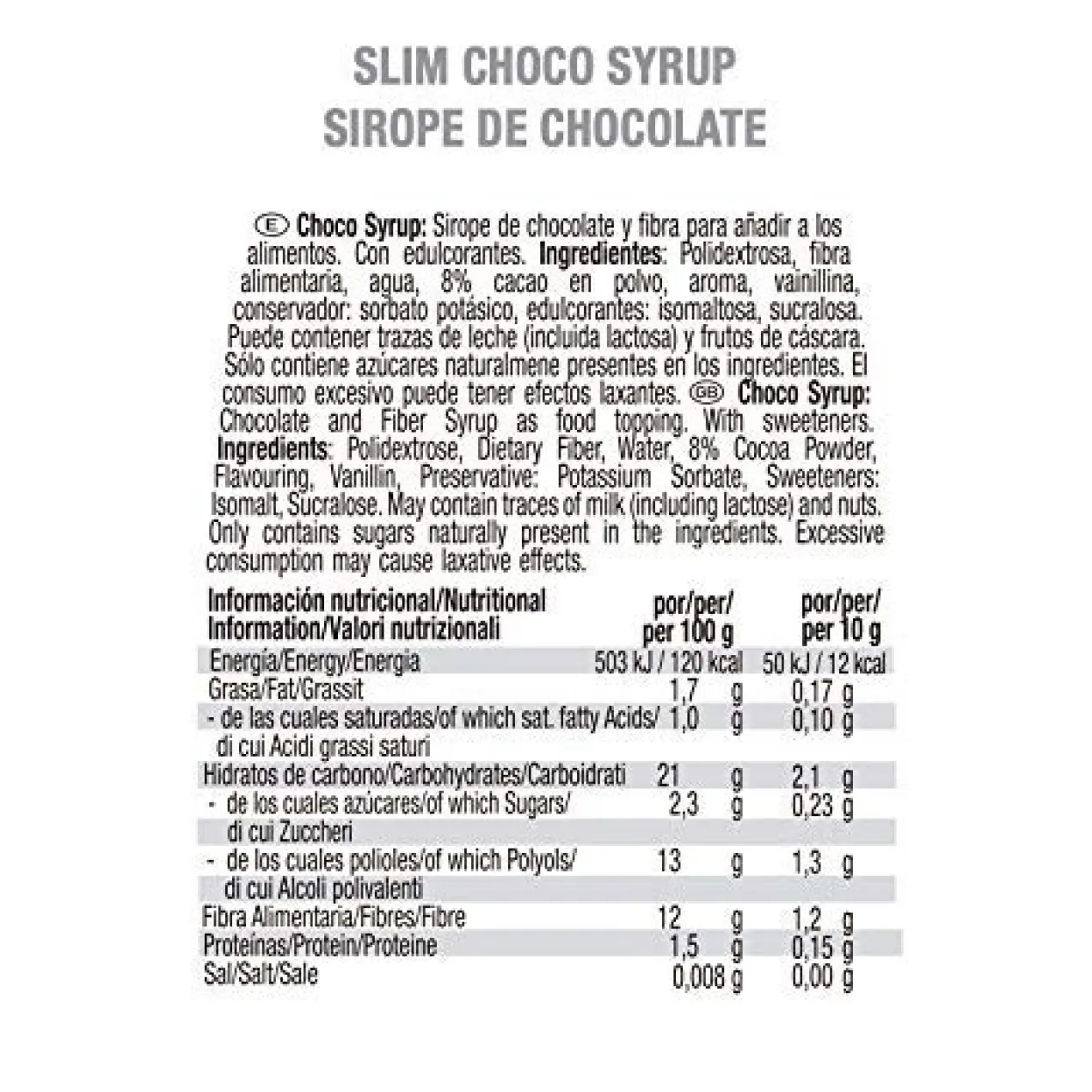 Slim Choco Syrup Xarope sem calorias