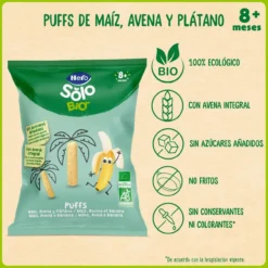 Solo BIO Snacks Puffs de Milho, Aveia Integral e Banana +8 Meses