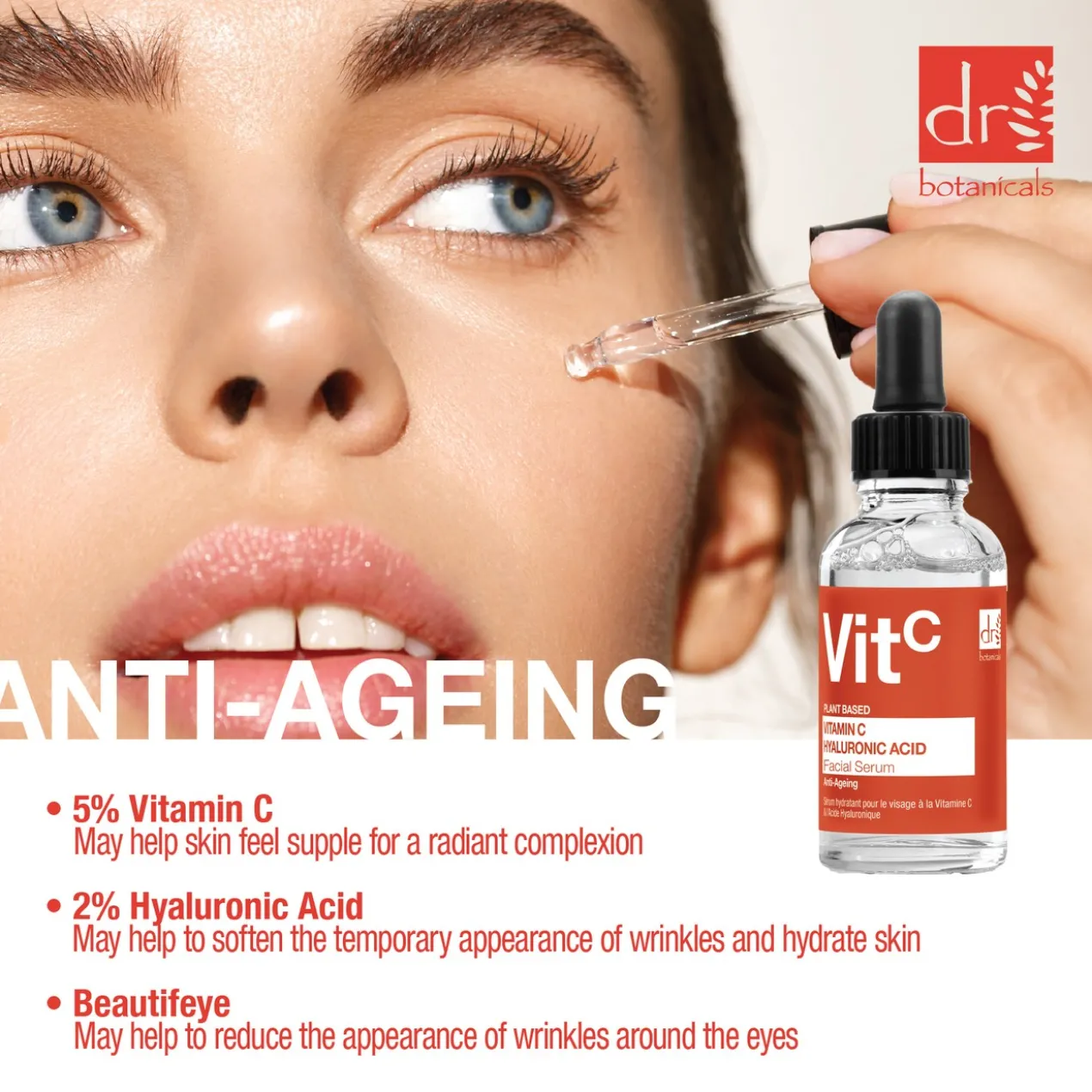 Sérum Facial Hidratante com Vitamina C & Ácido Hialurónico