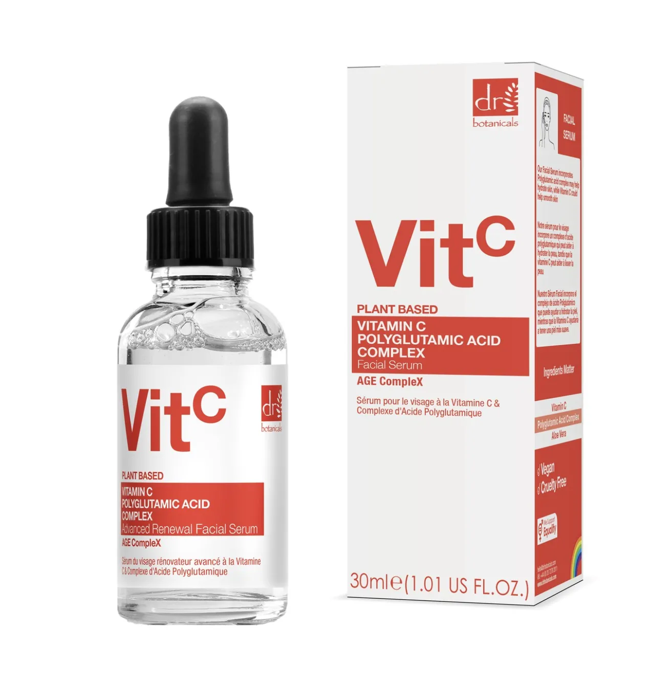 Sérum Facial Iluminador com Vitamina C & Ácido Poliglutâmico
