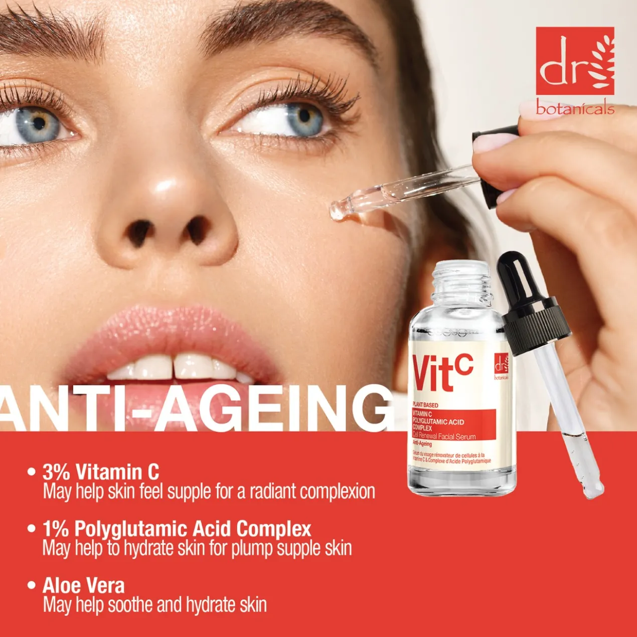 Sérum Facial Iluminador com Vitamina C & Ácido Poliglutâmico