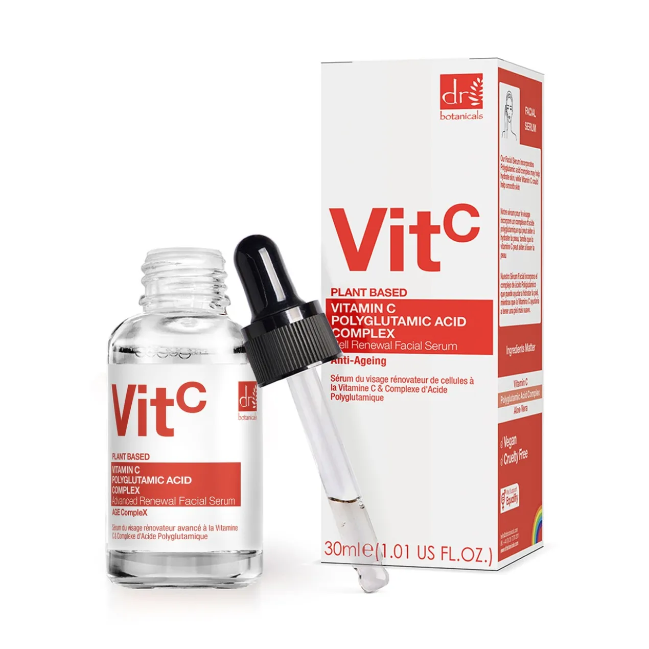 Sérum Facial Iluminador com Vitamina C & Ácido Poliglutâmico