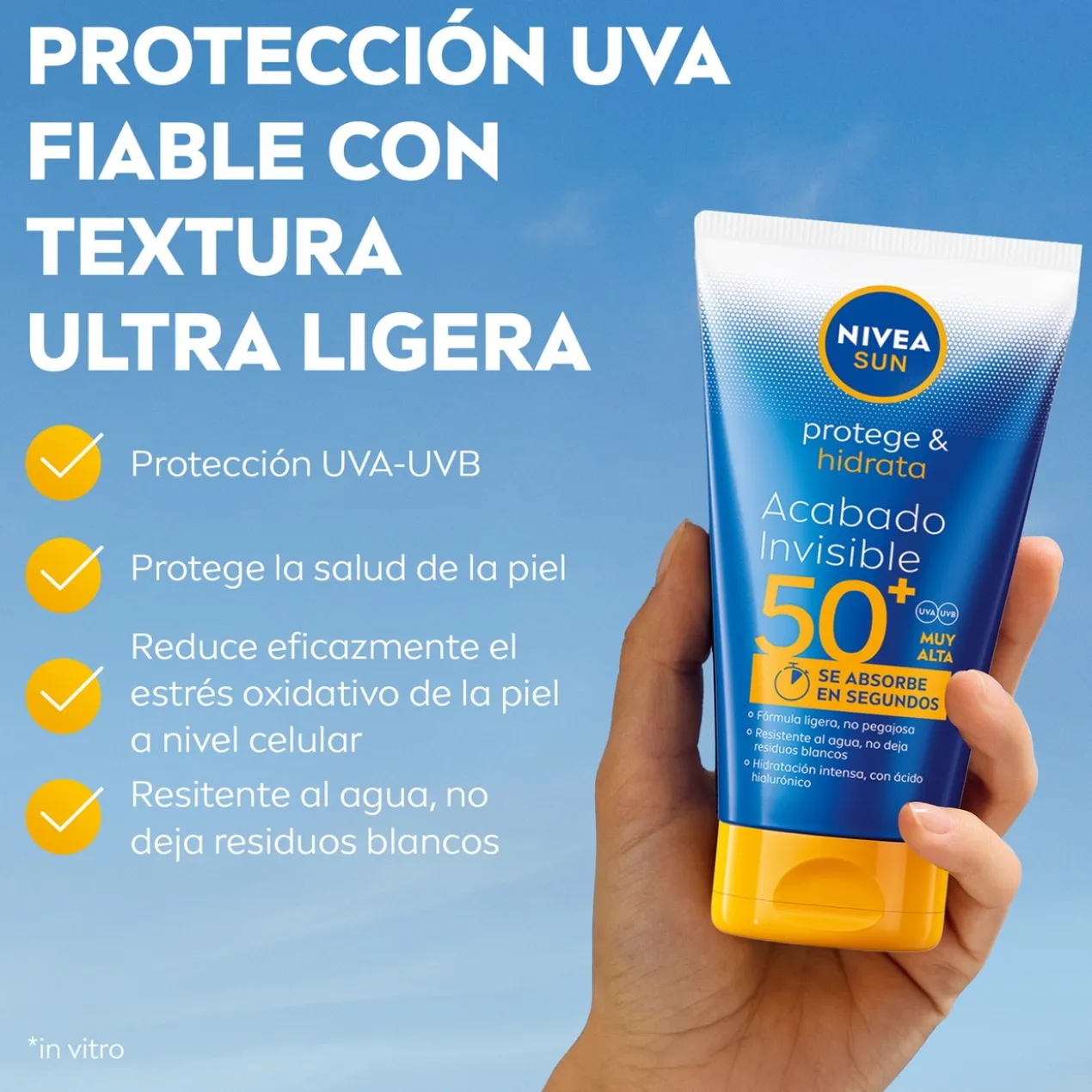 SUN Protege & Hidrata Loção Solar Acabamento Invisível SPF 50+