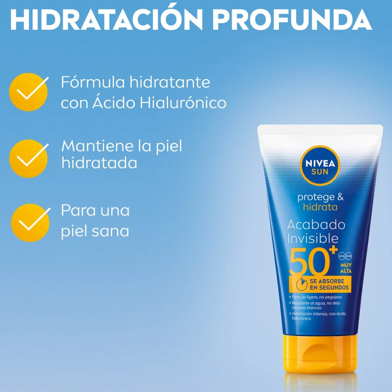SUN Protege & Hidrata Loção Solar Acabamento Invisível SPF 50+