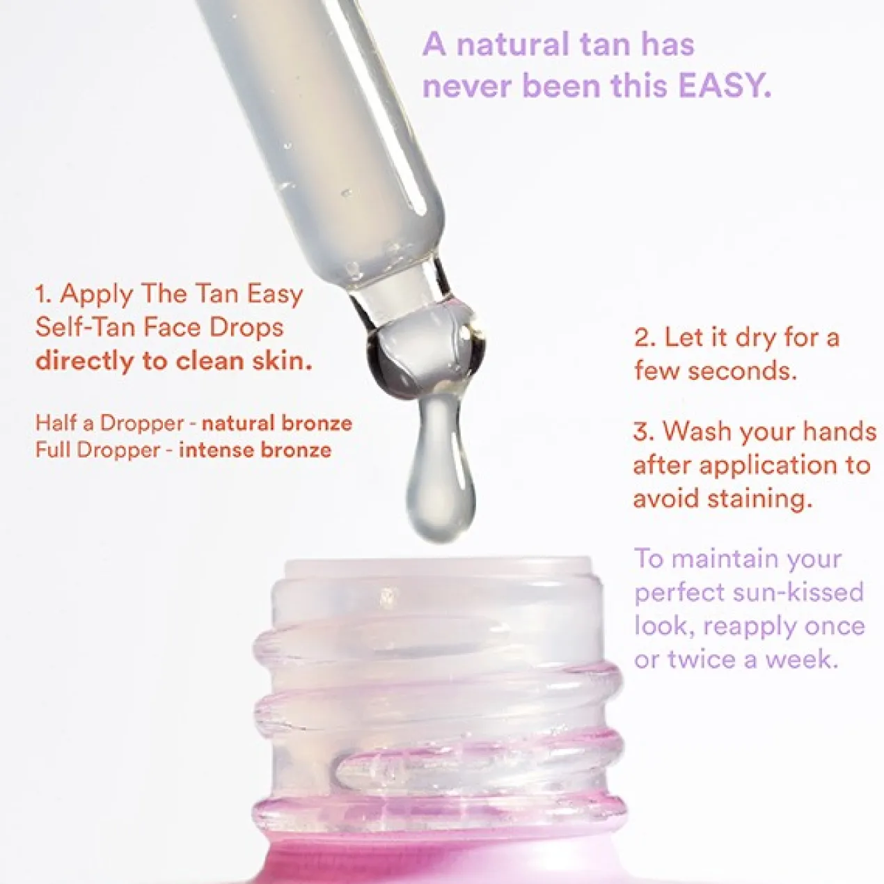 The Tan Easy Self Tan Face Drops
