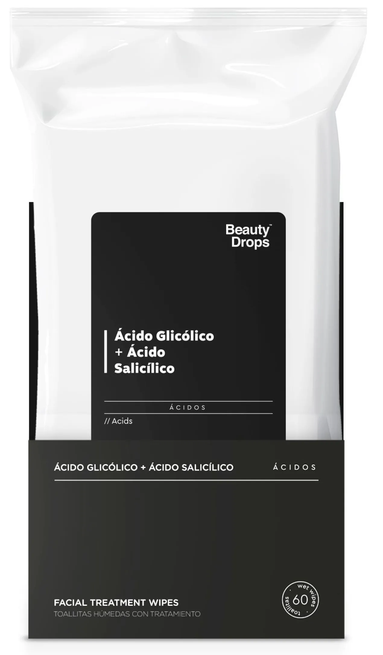 Toalhitas Desmaquilhantes com Ácido Glicólico e Ácido Salicílico