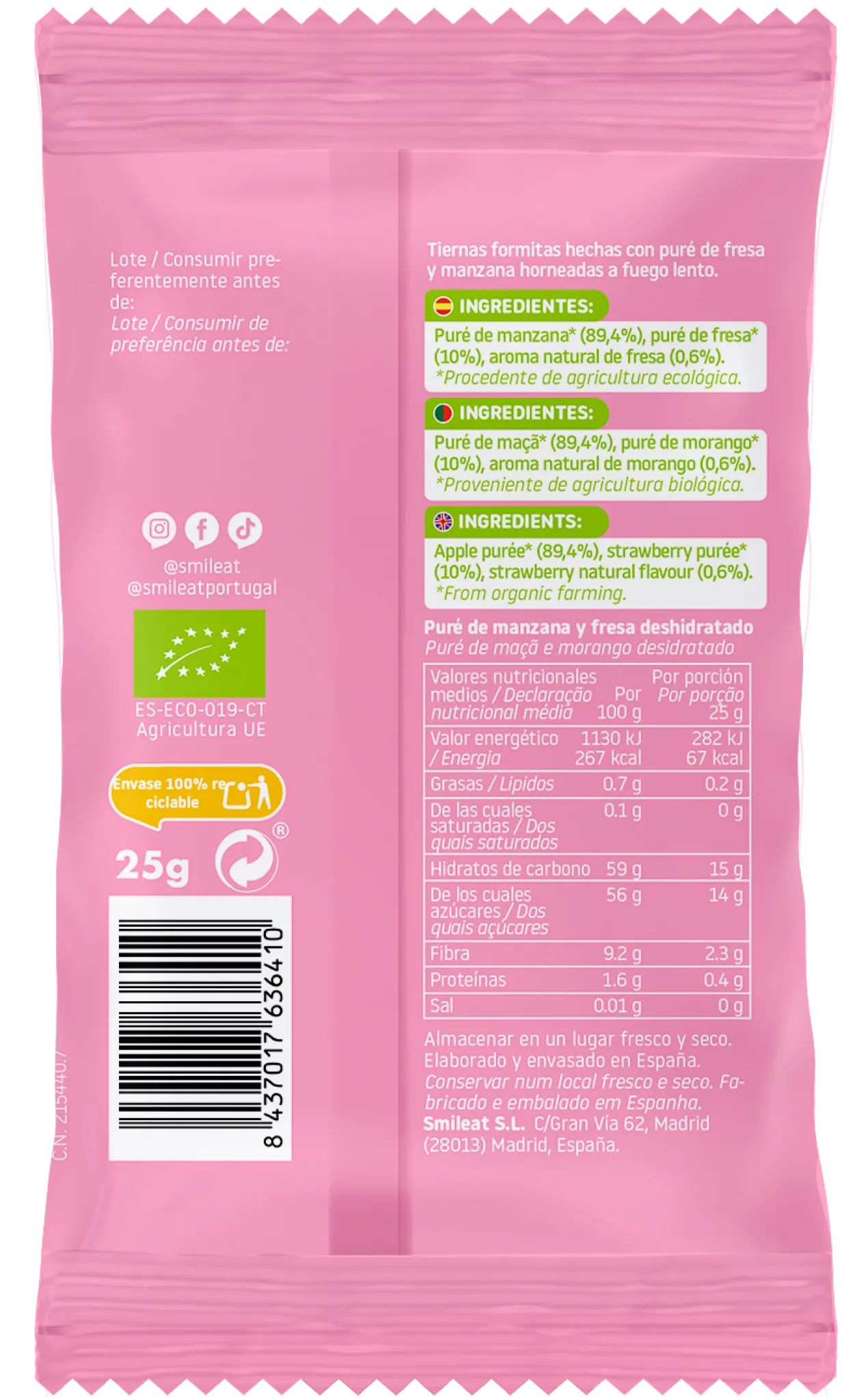 Triboo Snack de Morango e Maçã Biológico