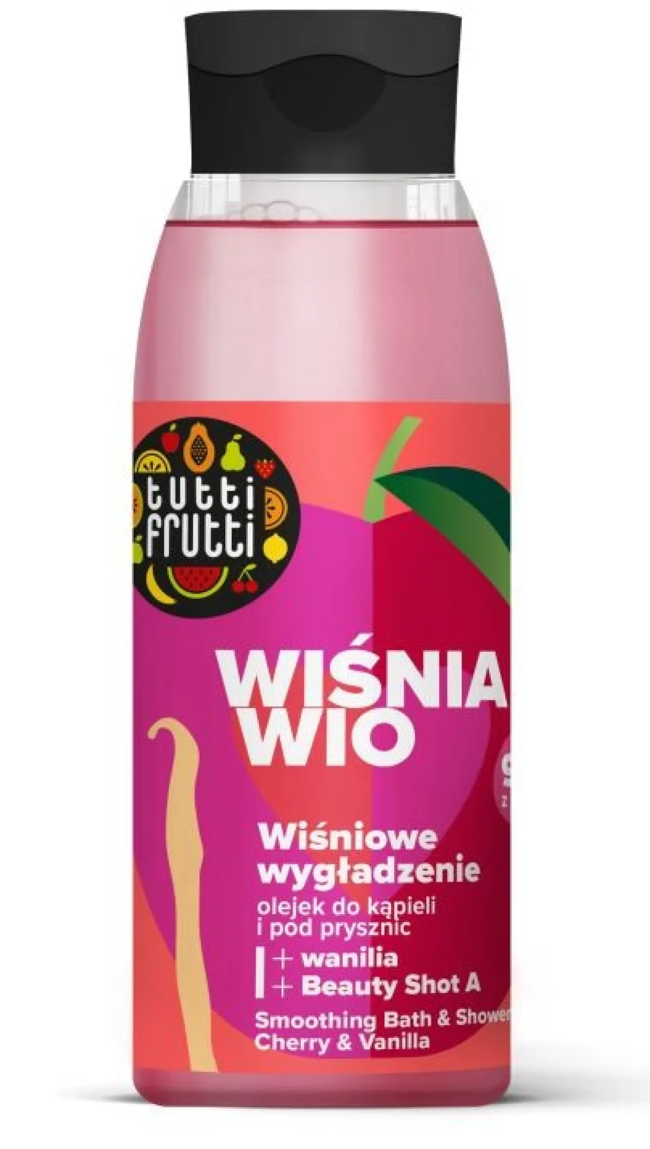 Tutti Frutti Óleo de Banho Suavizante com Cereja e Baunilha + Beauty Shot A