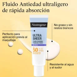 Ultra Sheer Protetor Solar Facial 50 Invisível Antienvelhecimento SPF50