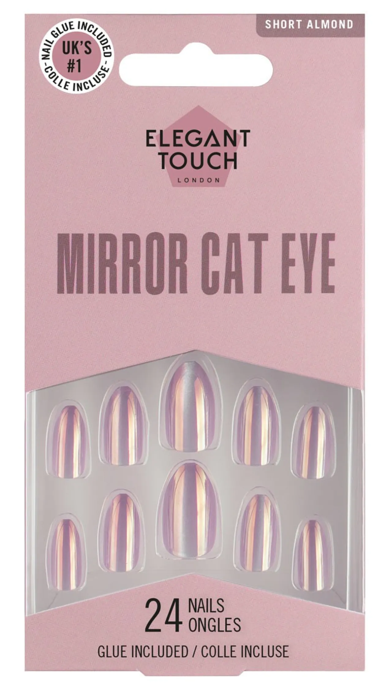 Unhas Postiças Gel Finish Mirror Cat Eye