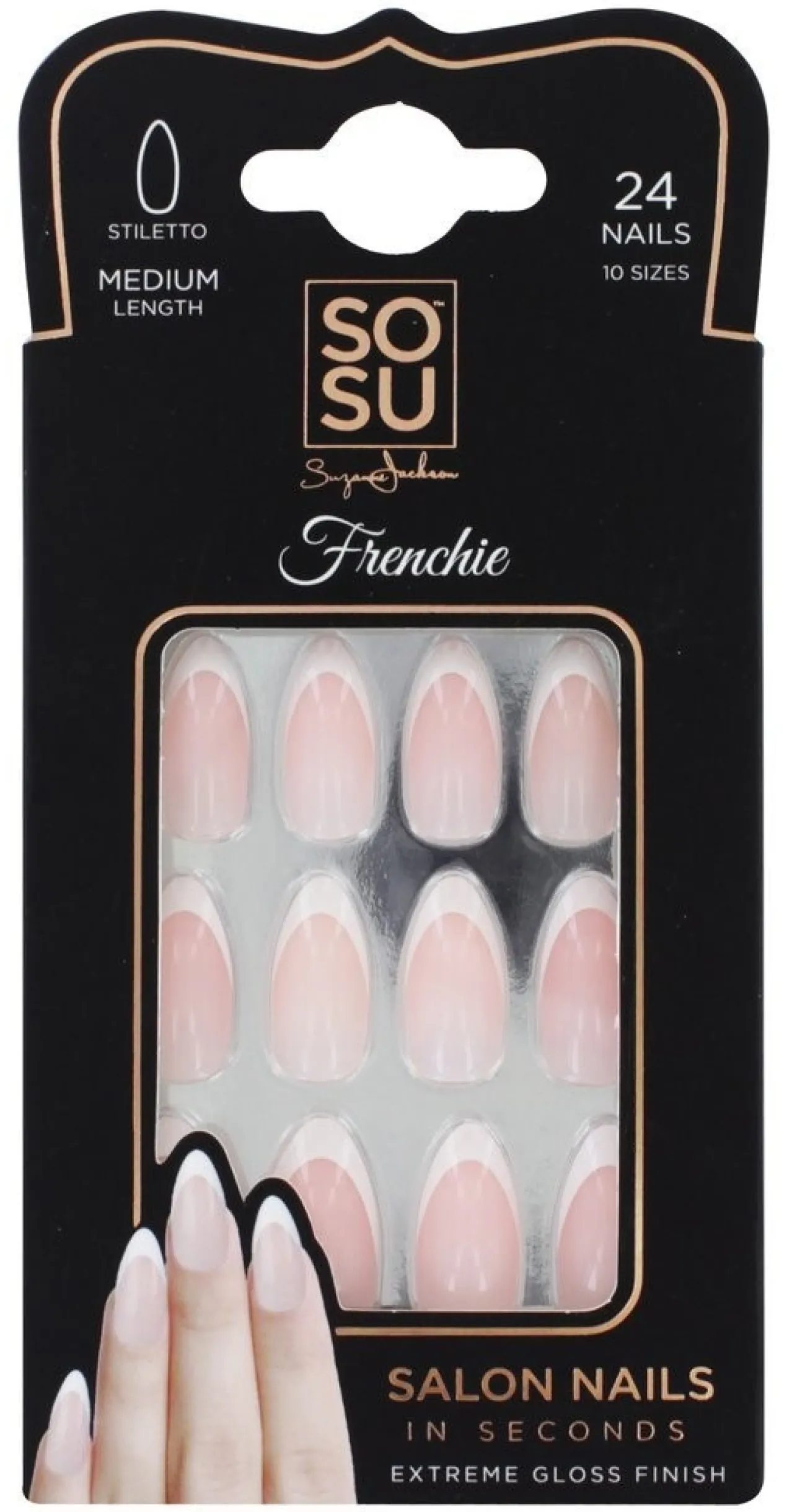 Unhas Postiças Stiletto Frenchie
