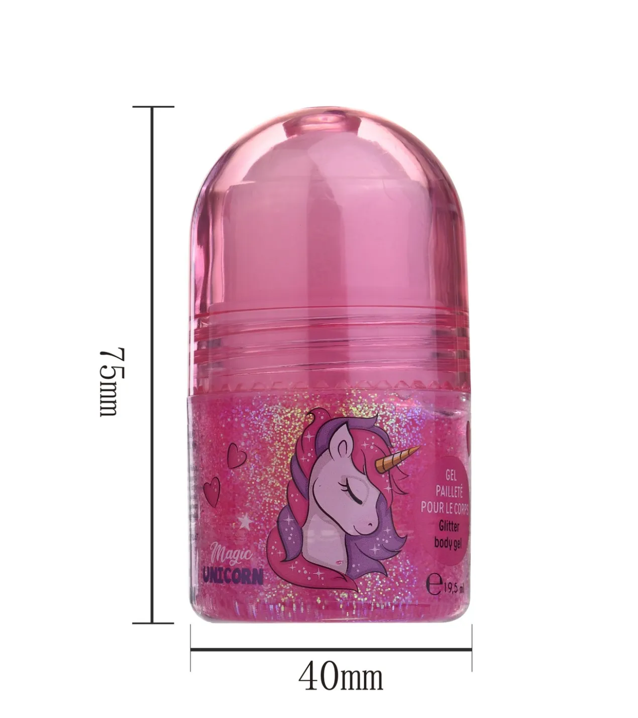 Unicorn Gel Corporal com Brilho Roller