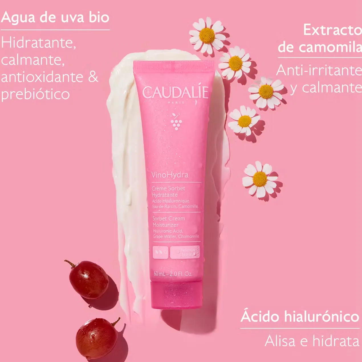 VinoHydra Creme Sorbet Hidratante com Ácido Hialurónico + Camomila