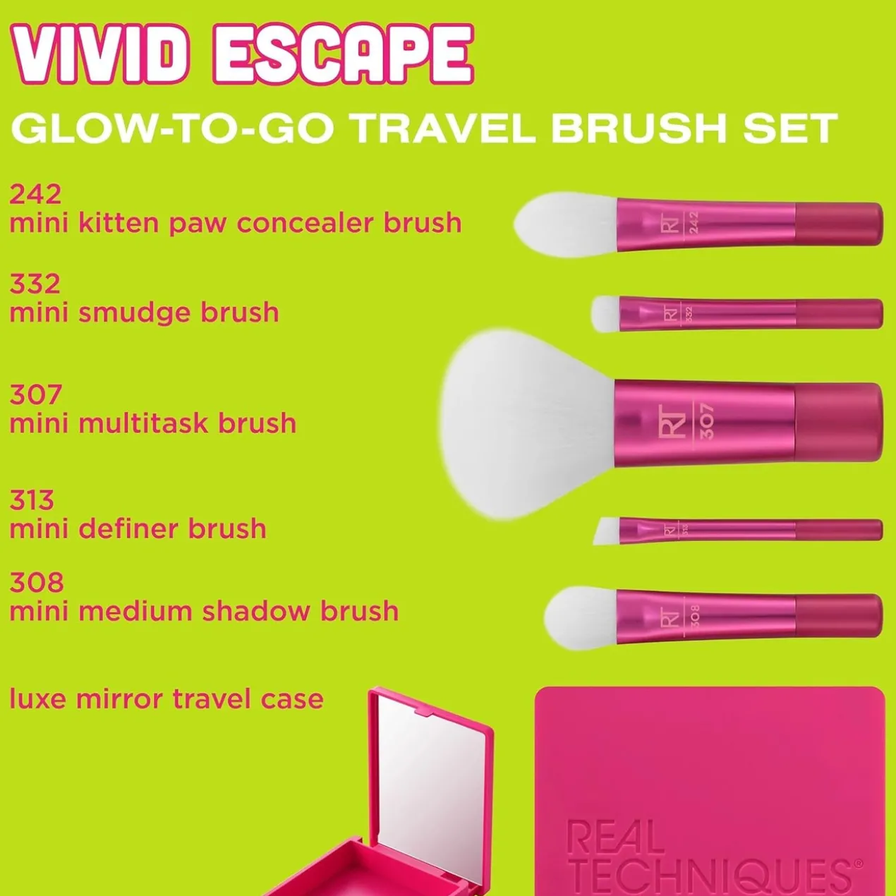 Vivid Escape Glow-To-Go Set de Pincéis de Viagem Edição Limitada