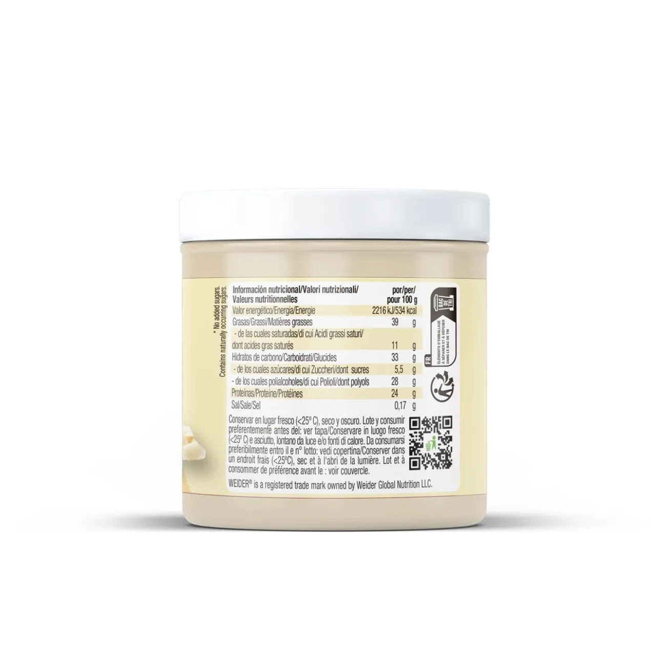 Whey Protein Choco White Spread Alimento saudável Creme de proteínas