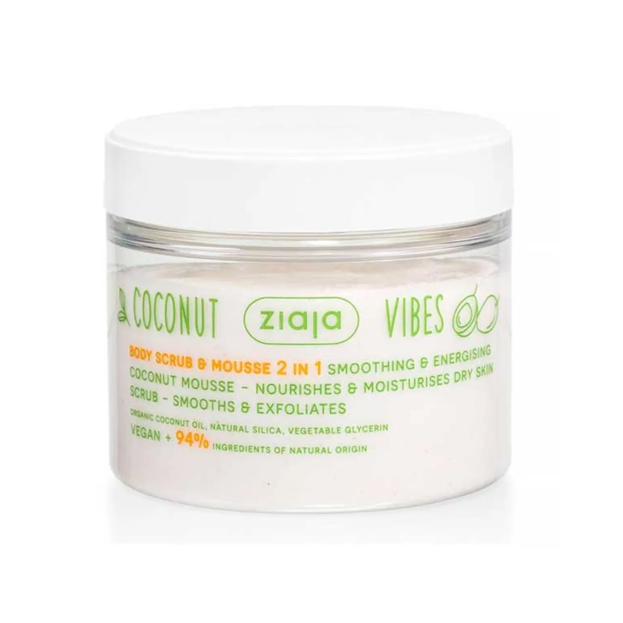 ZIAJA Coconut & Orange Esfoliante Corporal em Mousse 2 em 1